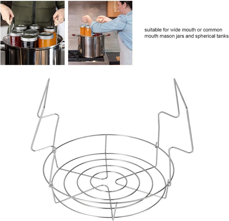 Honio Water Bath Canning Rack, Save Time Stainless Steel Canning Rack Anti Rust Anti Scalding Anti Corrosive Foldable for Spherical Tanks for Mason Jars - Image 3